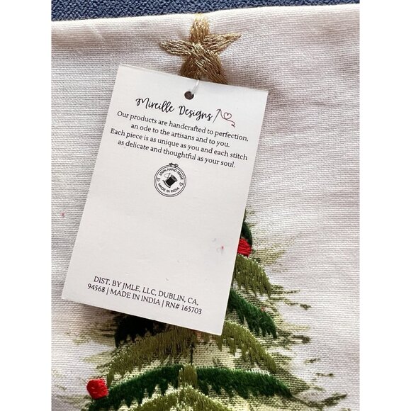 CHRISTMAS CHEETAH Kitchen Towel Set of 2 Embroidered BEADED Detailed 20" x 28 - Picture 5 of 10